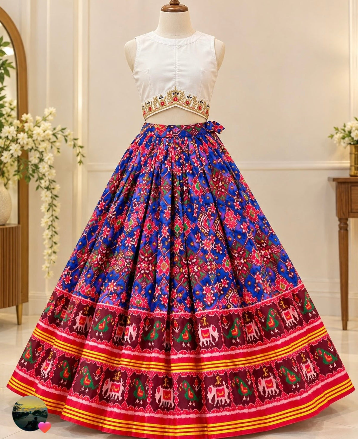 Indigo Bloom Lehenga