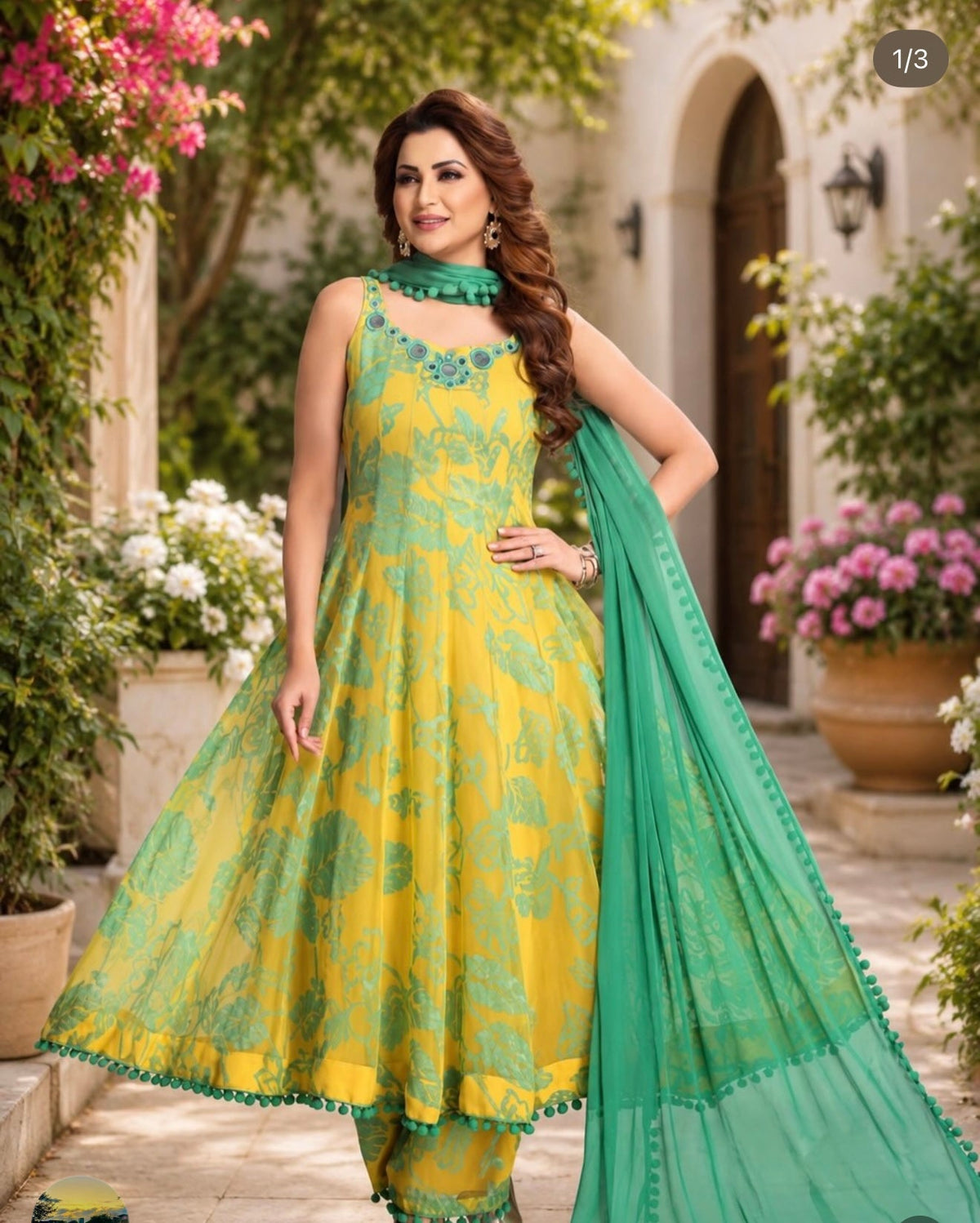 Spring Green Anarkali