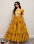 Mustard Tiered Gown