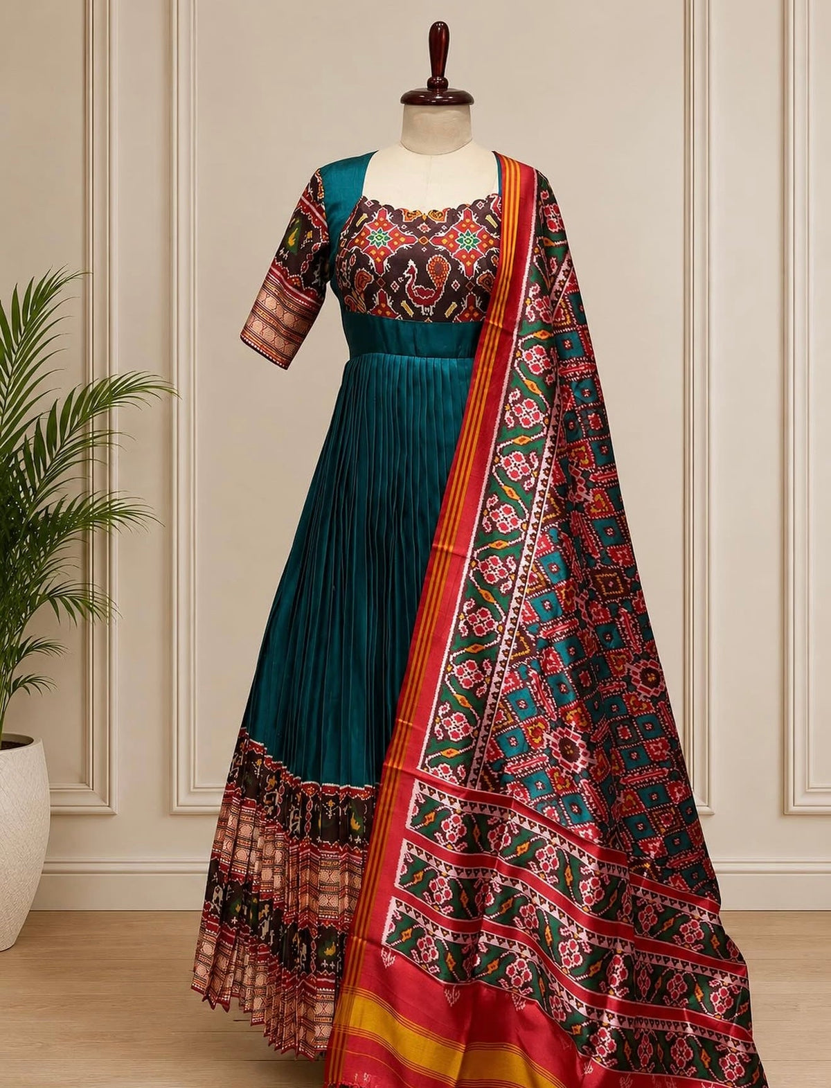 Teal Patola Lehenga Set